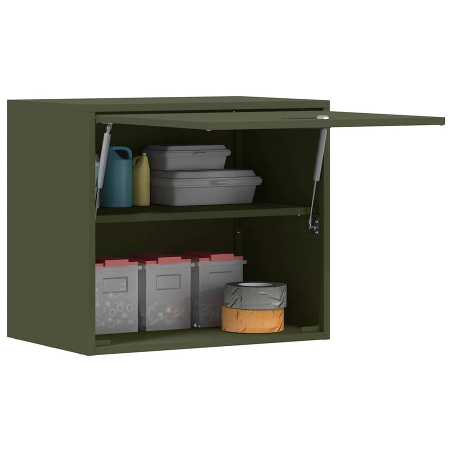 Wandkast Voor Garage 60 x 40 x 53 cm Olijfgroen