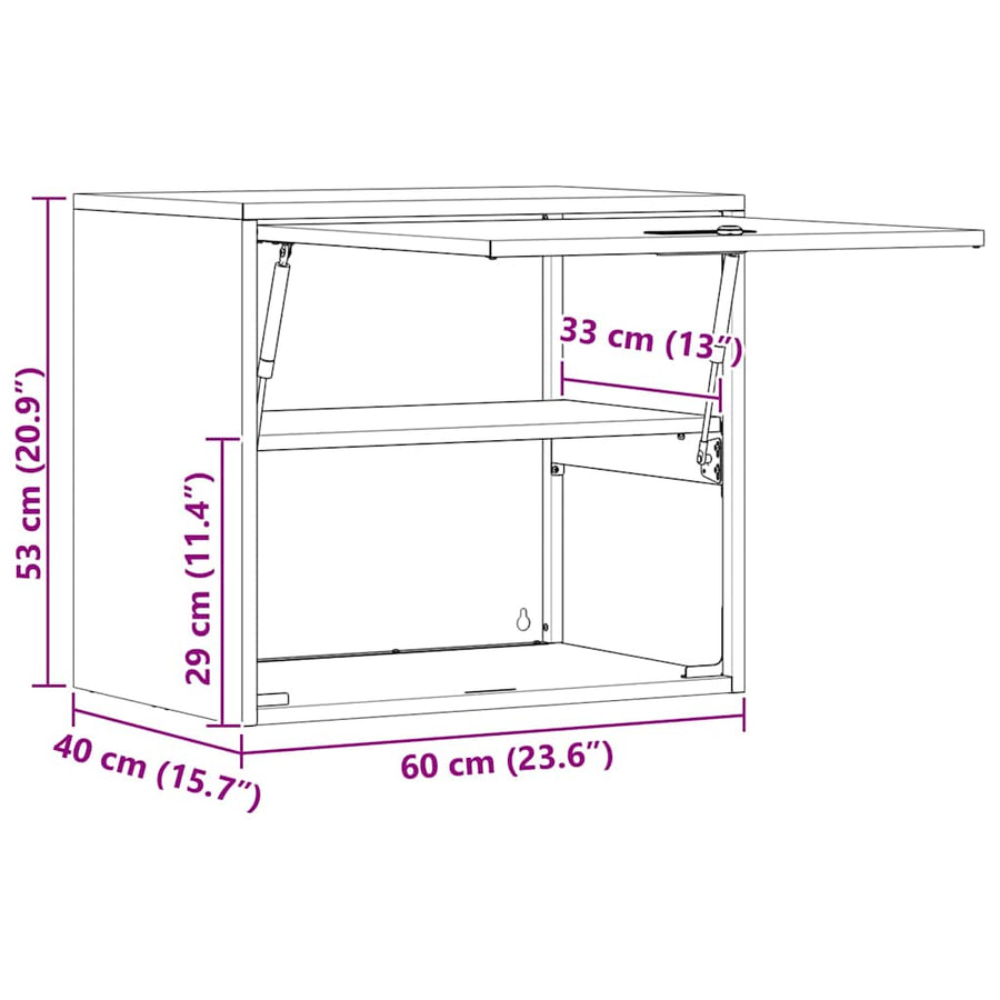 Wandkast Voor Garage 60 x 40 x 53 cm Olijfgroen