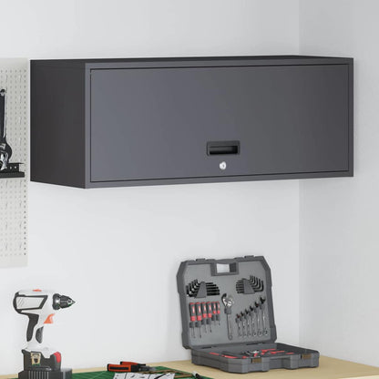 Wandkast Voor Garage Poedercoating Staal 90 x 33 x 35 cm Zwart