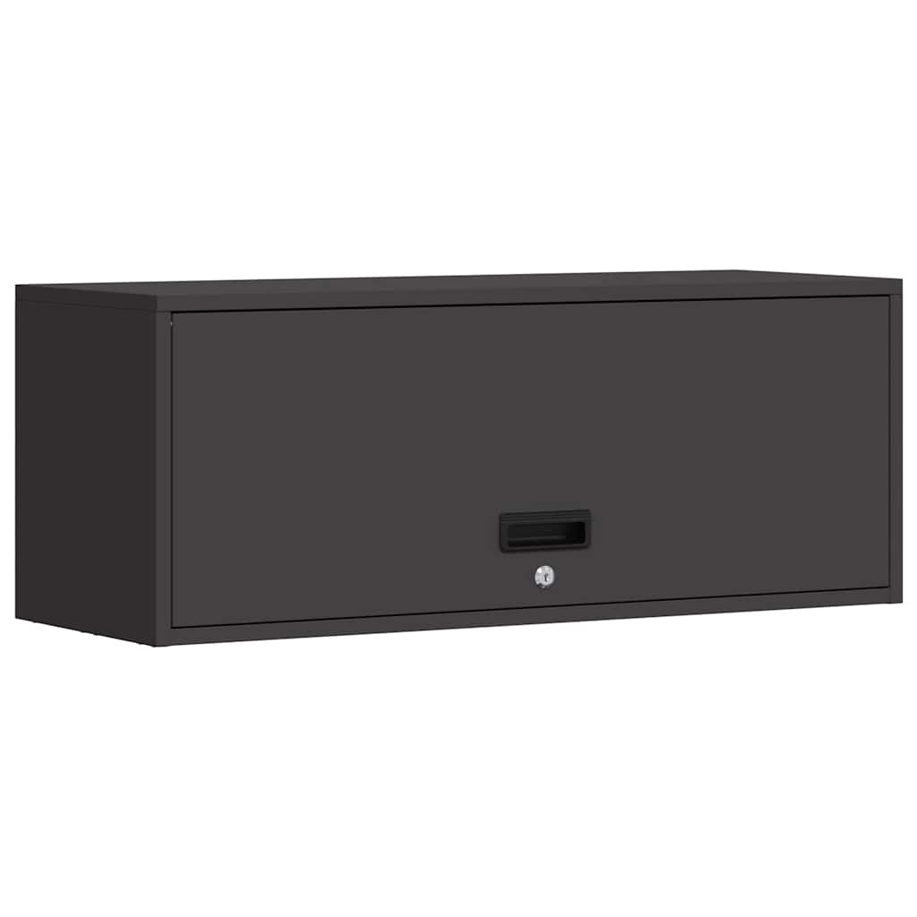 Wandkast Voor Garage Poedercoating Staal 90 x 33 x 35 cm Zwart
