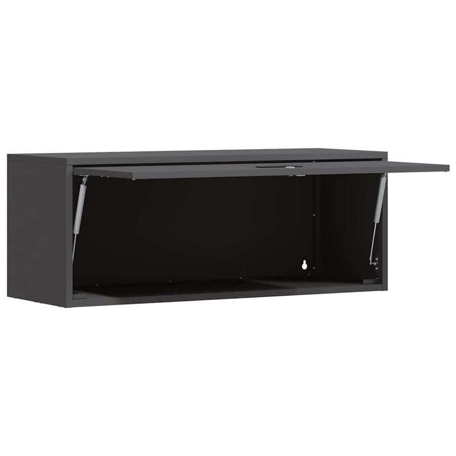Wandkast Voor Garage Poedercoating Staal 90 x 33 x 35 cm Zwart