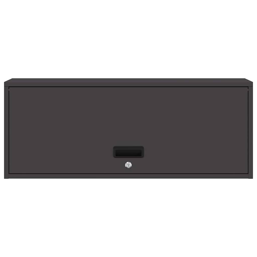 Wandkast Voor Garage Poedercoating Staal 90 x 33 x 35 cm Zwart