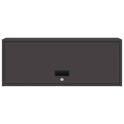 Wandkast Voor Garage Poedercoating Staal 90 x 33 x 35 cm Zwart