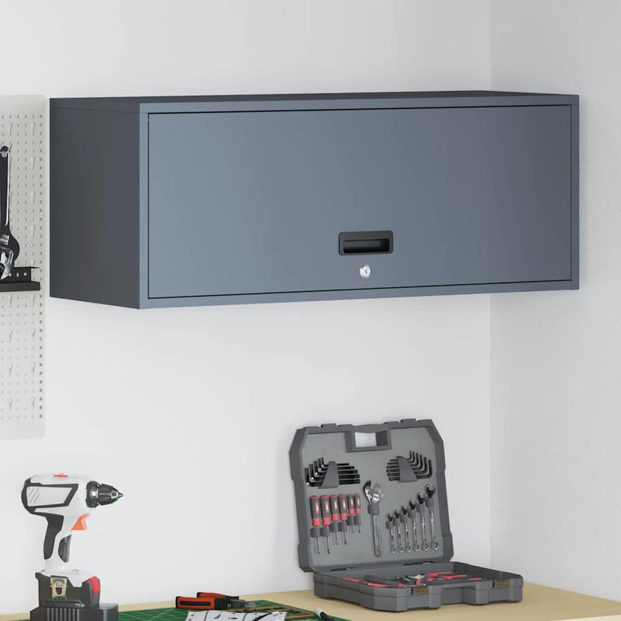Wandkast Voor Garage 90 x 33 x 35 cm Antraciet