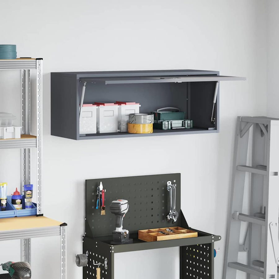 Wandkast Voor Garage 90 x 33 x 35 cm Antraciet