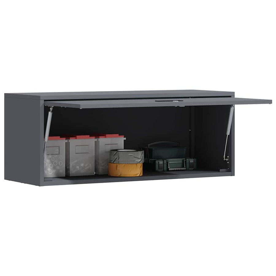 Wandkast Voor Garage 90 x 33 x 35 cm Antraciet