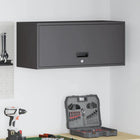 Wandkast garage 80x33x35 cm staal zwart
