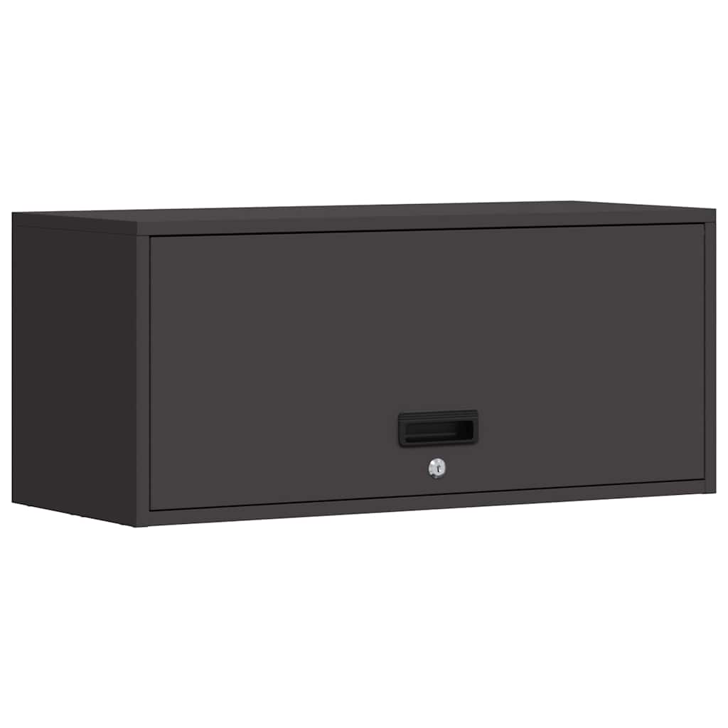Wandkast Voor Garage Poedercoating Staal 80 x 33 x 35 cm Zwart