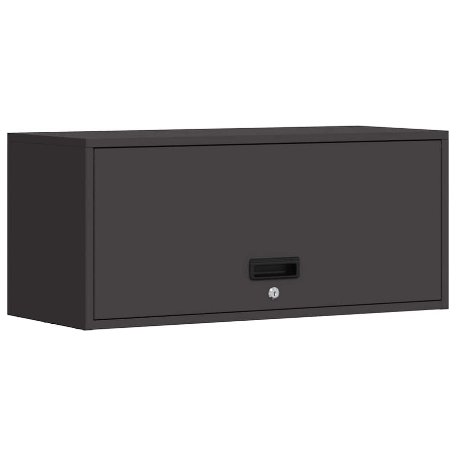 Wandkast Voor Garage Poedercoating Staal 80 x 33 x 35 cm Zwart
