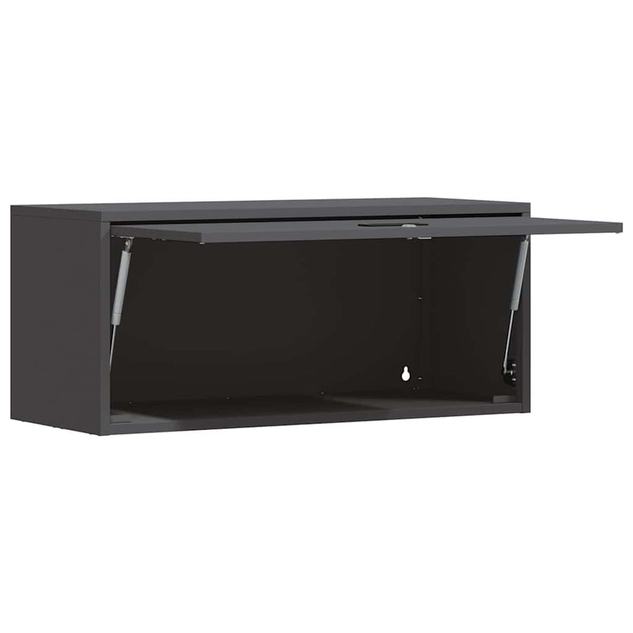 Wandkast Voor Garage Poedercoating Staal 80 x 33 x 35 cm Zwart