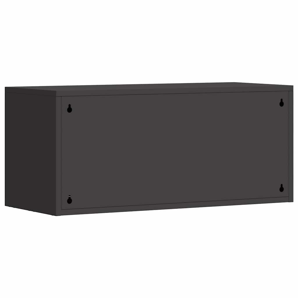 Wandkast Voor Garage Poedercoating Staal 80 x 33 x 35 cm Zwart