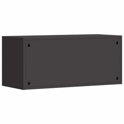 Wandkast Voor Garage Poedercoating Staal 80 x 33 x 35 cm Zwart