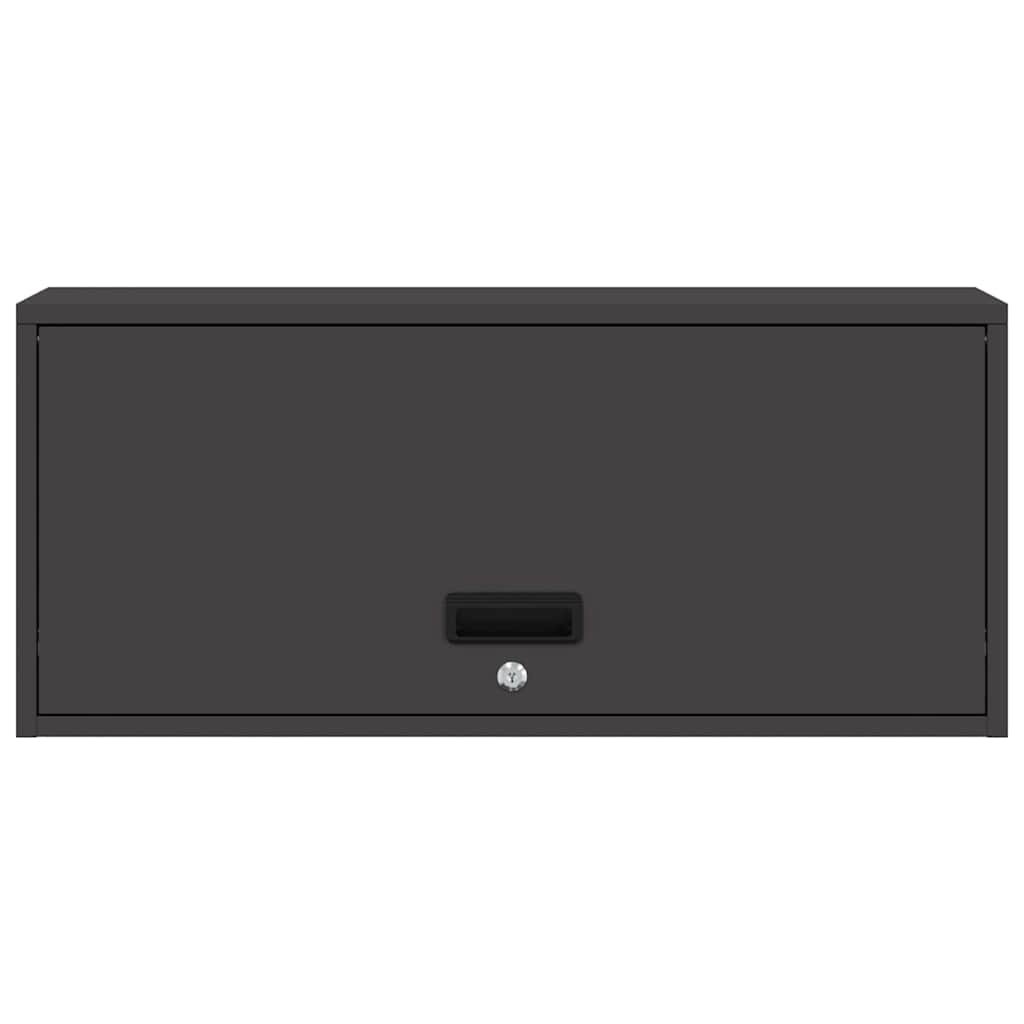 Wandkast Voor Garage Poedercoating Staal 80 x 33 x 35 cm Zwart