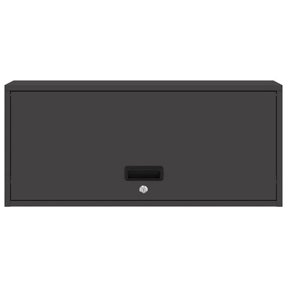 Wandkast Voor Garage Poedercoating Staal 80 x 33 x 35 cm Zwart