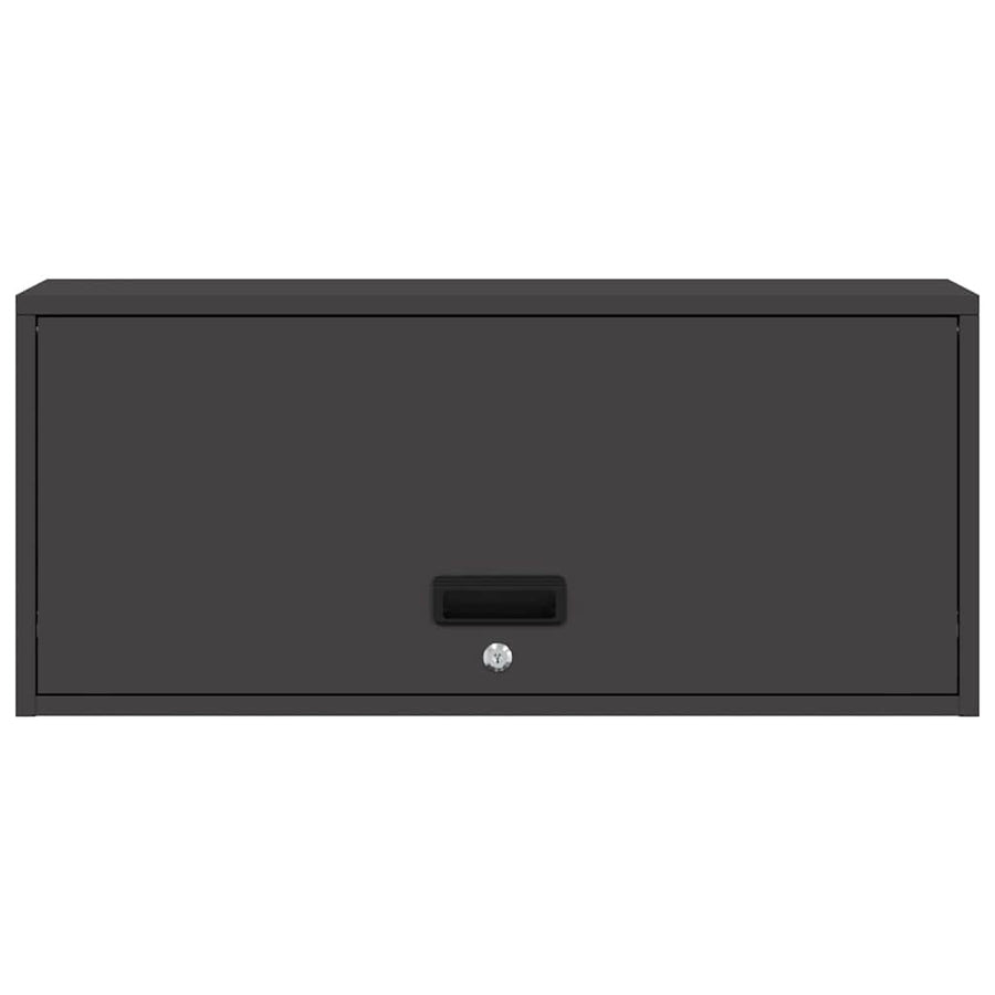 Wandkast Voor Garage Poedercoating Staal 80 x 33 x 35 cm Zwart