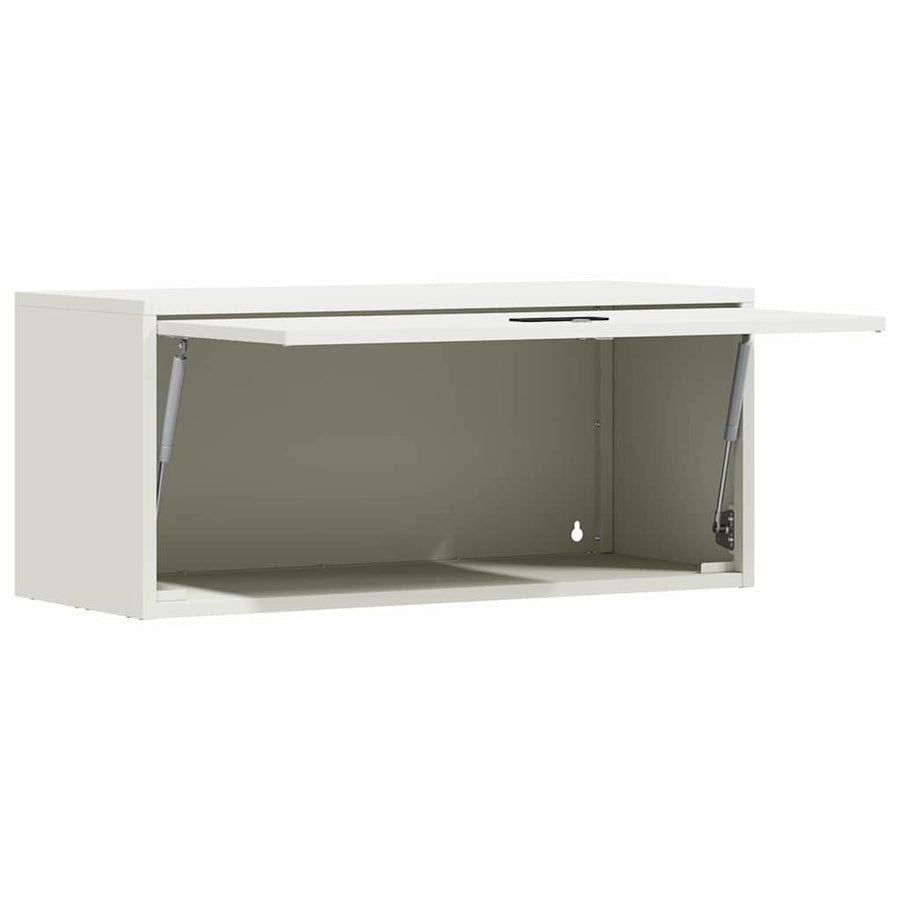 Wandkast Voor Garage Poedercoating Staal 80 x 33 x 35 cm Wit