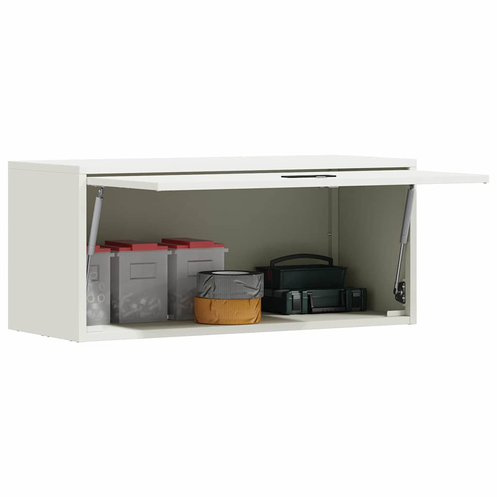 Wandkast Voor Garage Poedercoating Staal 80 x 33 x 35 cm Wit