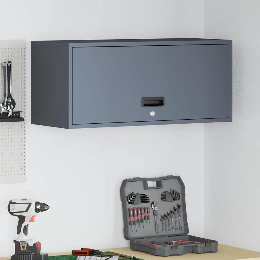 Wandkast Voor Garage 80 x 33 x 35 cm Antraciet