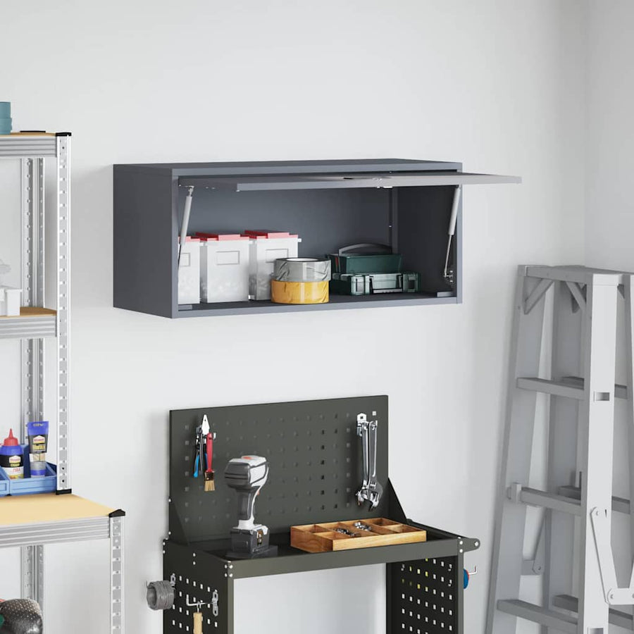 Wandkast Voor Garage 80 x 33 x 35 cm Antraciet