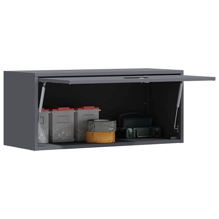 Wandkast Voor Garage 80 x 33 x 35 cm Antraciet