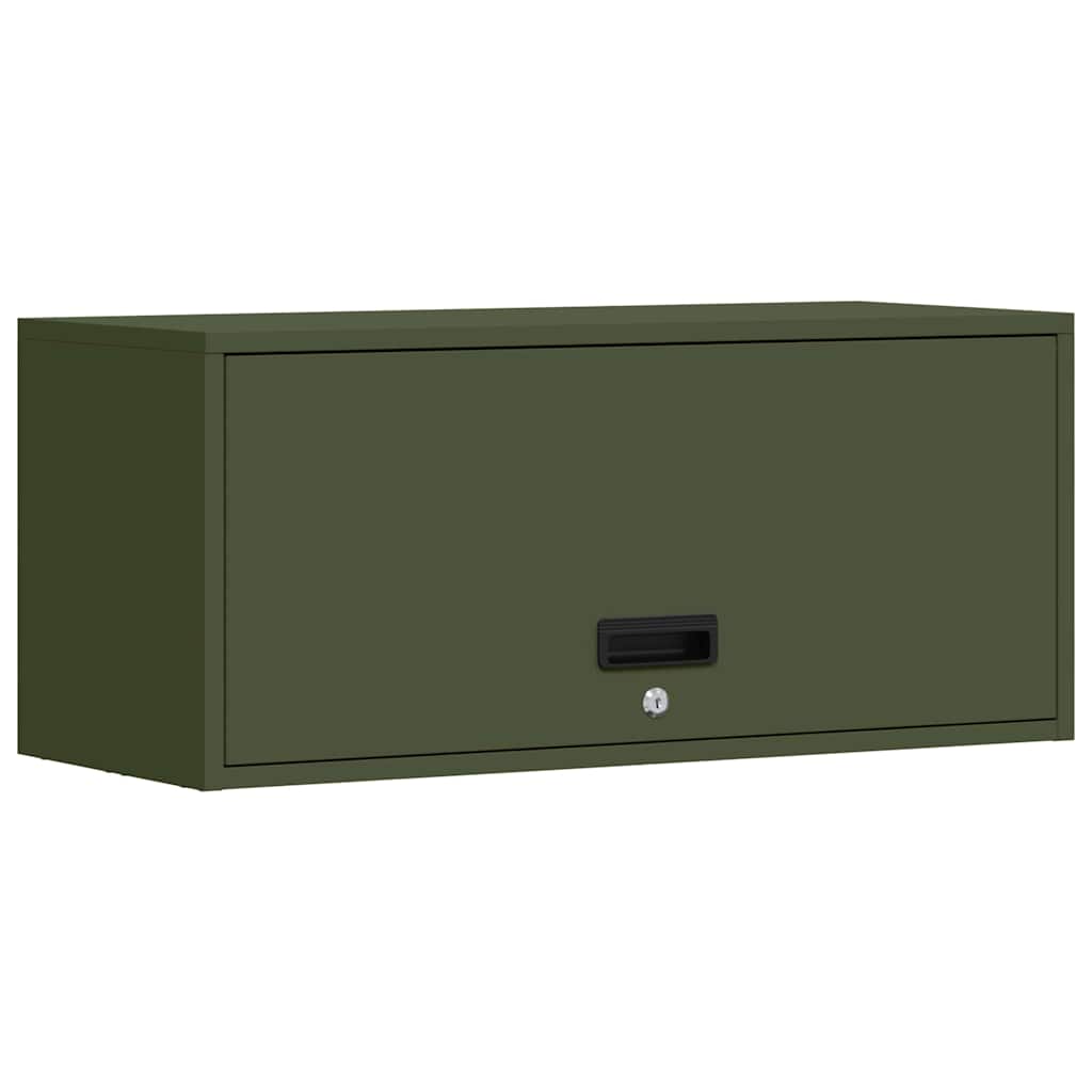 Wandkast Voor Garage 80 x 33 x 35 cm Olijfgroen