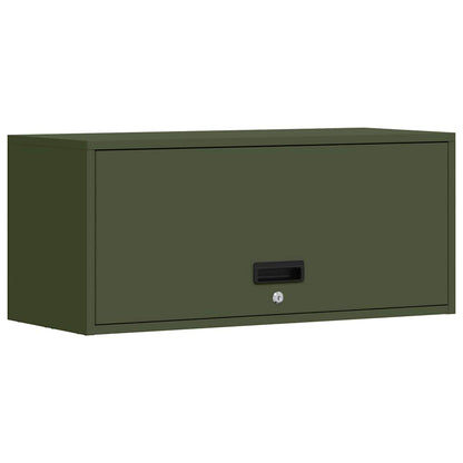 Wandkast Voor Garage 80 x 33 x 35 cm Olijfgroen