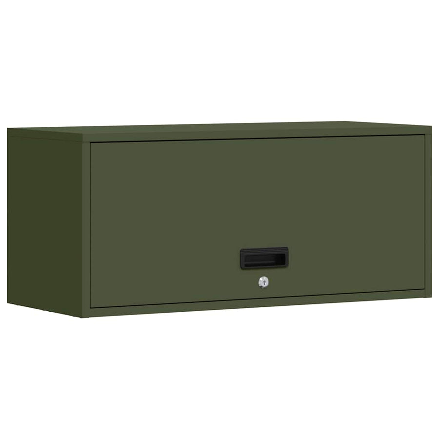 Wandkast Voor Garage 80 x 33 x 35 cm Olijfgroen