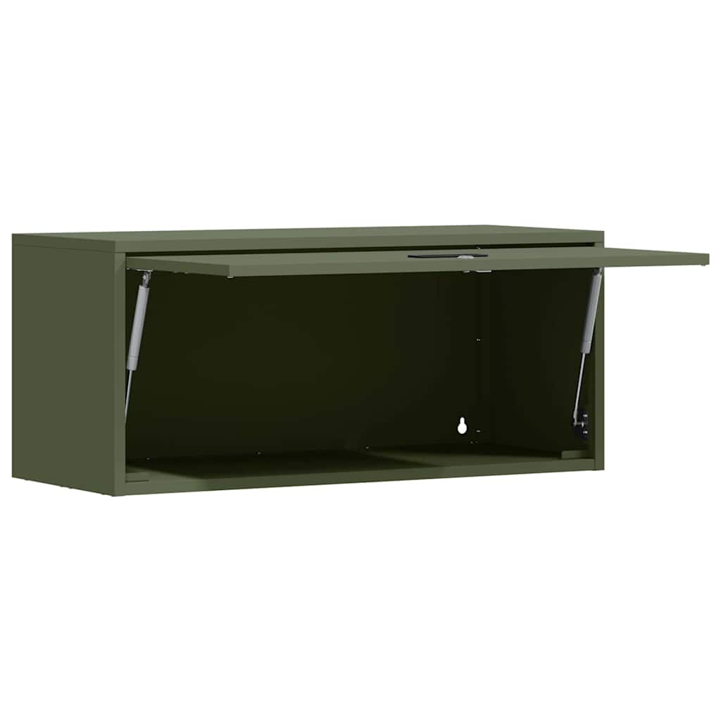 Wandkast Voor Garage 80 x 33 x 35 cm Olijfgroen