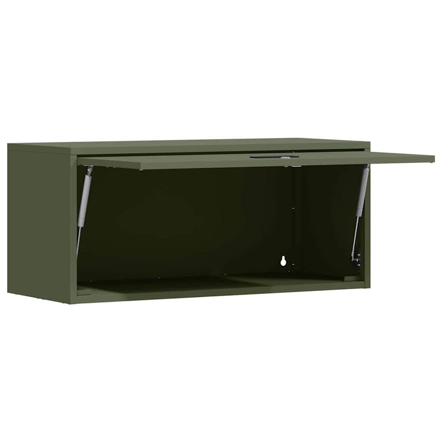 Wandkast Voor Garage 80 x 33 x 35 cm Olijfgroen