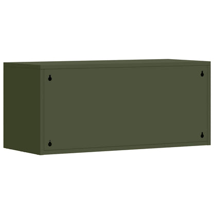 Wandkast Voor Garage 80 x 33 x 35 cm Olijfgroen