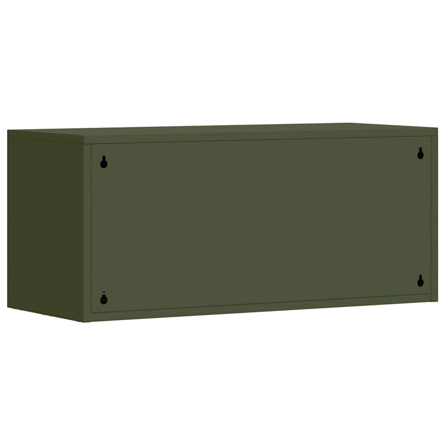 Wandkast Voor Garage 80 x 33 x 35 cm Olijfgroen