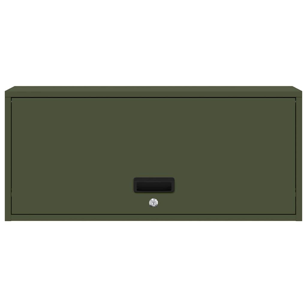Wandkast Voor Garage 80 x 33 x 35 cm Olijfgroen