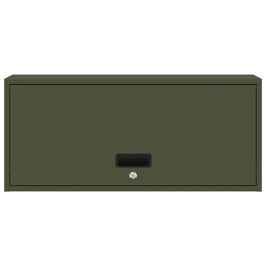 Wandkast Voor Garage 80 x 33 x 35 cm Olijfgroen