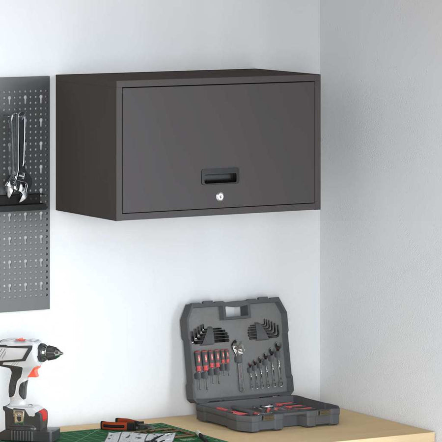 Wandkast Voor Garage Poedercoating Staal 60 x 33 x 35 cm Zwart