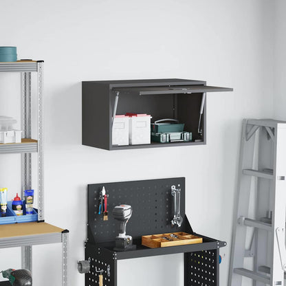 Wandkast Voor Garage Poedercoating Staal 60 x 33 x 35 cm Zwart