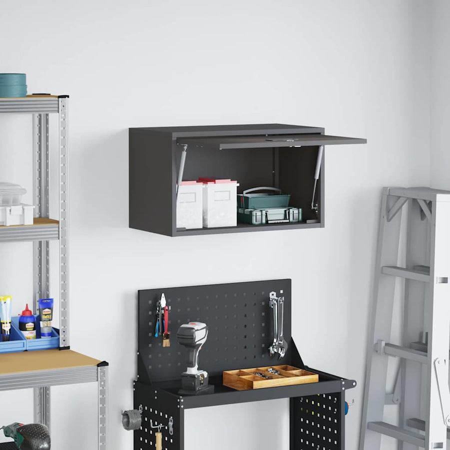 Wandkast Voor Garage Poedercoating Staal 60 x 33 x 35 cm Zwart