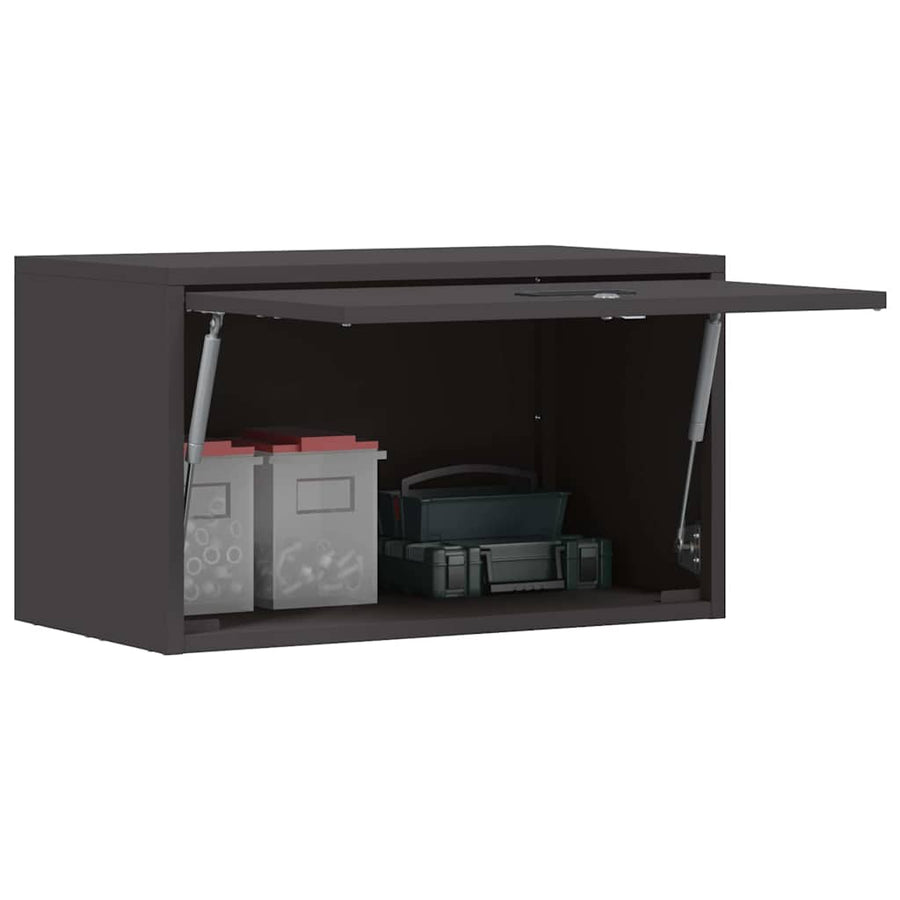Wandkast Voor Garage Poedercoating Staal 60 x 33 x 35 cm Zwart