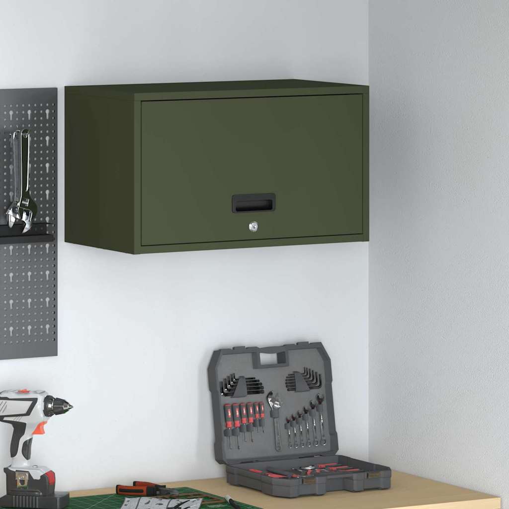Wandkast Voor Garage 60 x 33 x 35 cm Olijfgroen