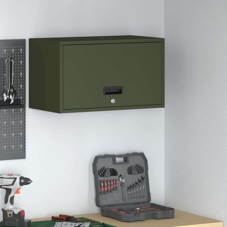 Wandkast Voor Garage 60 x 33 x 35 cm Olijfgroen