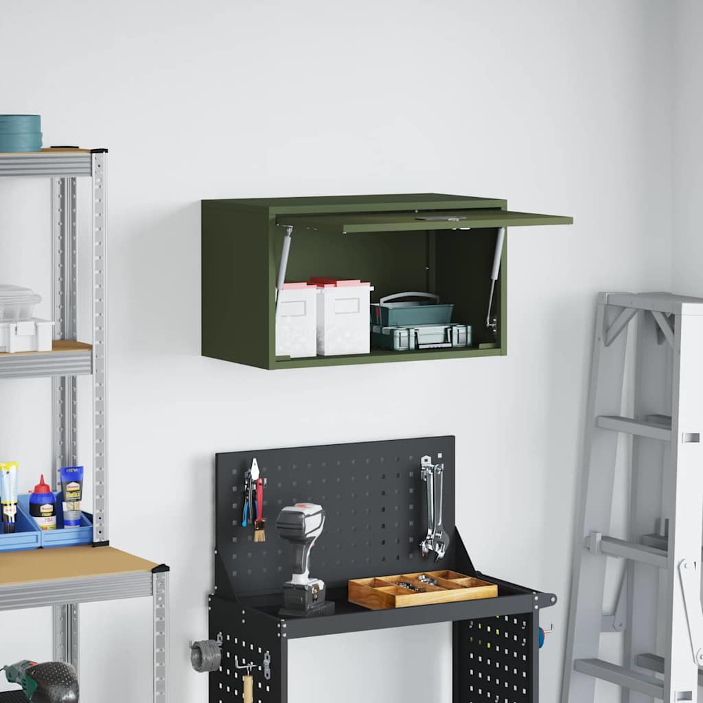 Wandkast Voor Garage 60 x 33 x 35 cm Olijfgroen