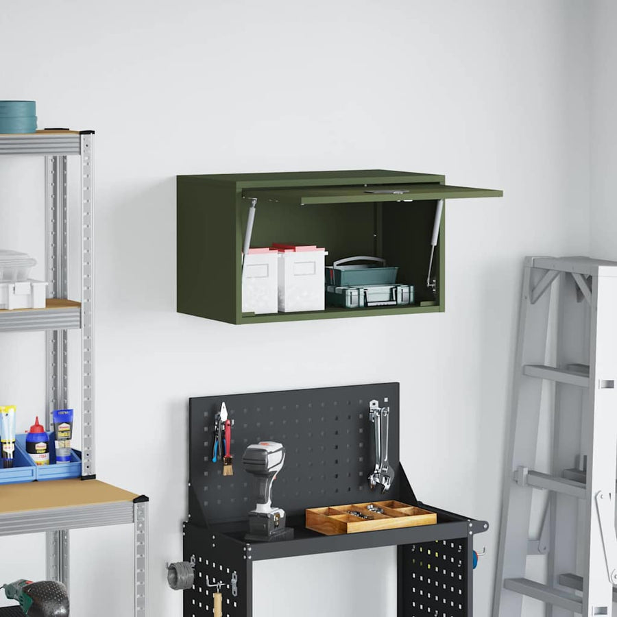 Wandkast Voor Garage 60 x 33 x 35 cm Olijfgroen