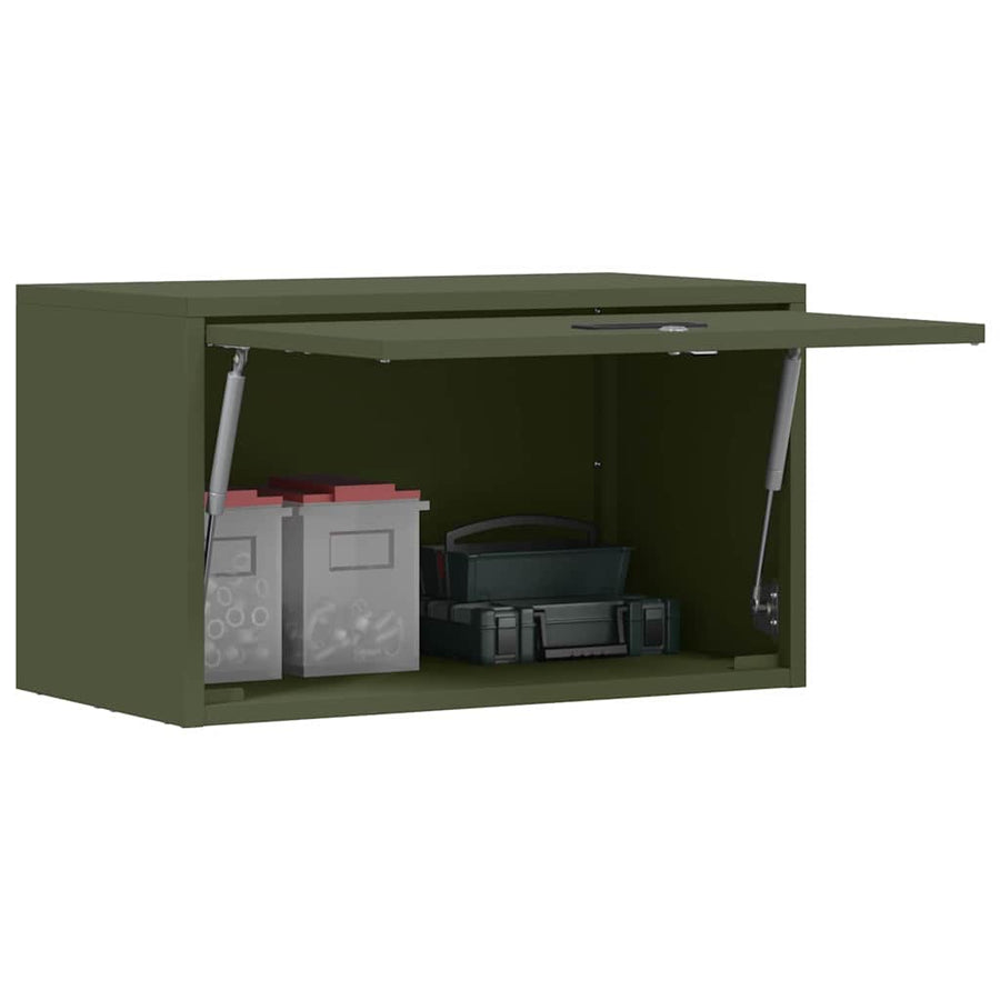 Wandkast Voor Garage 60 x 33 x 35 cm Olijfgroen