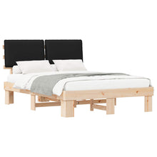 Bedframe met Gevoerd Hoofdgedeelte Zwart 160 x 200 cm