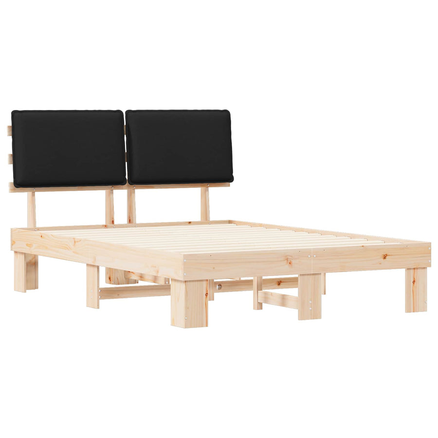 Bedframe met Gevoerd Hoofdgedeelte Zwart 160 x 200 cm