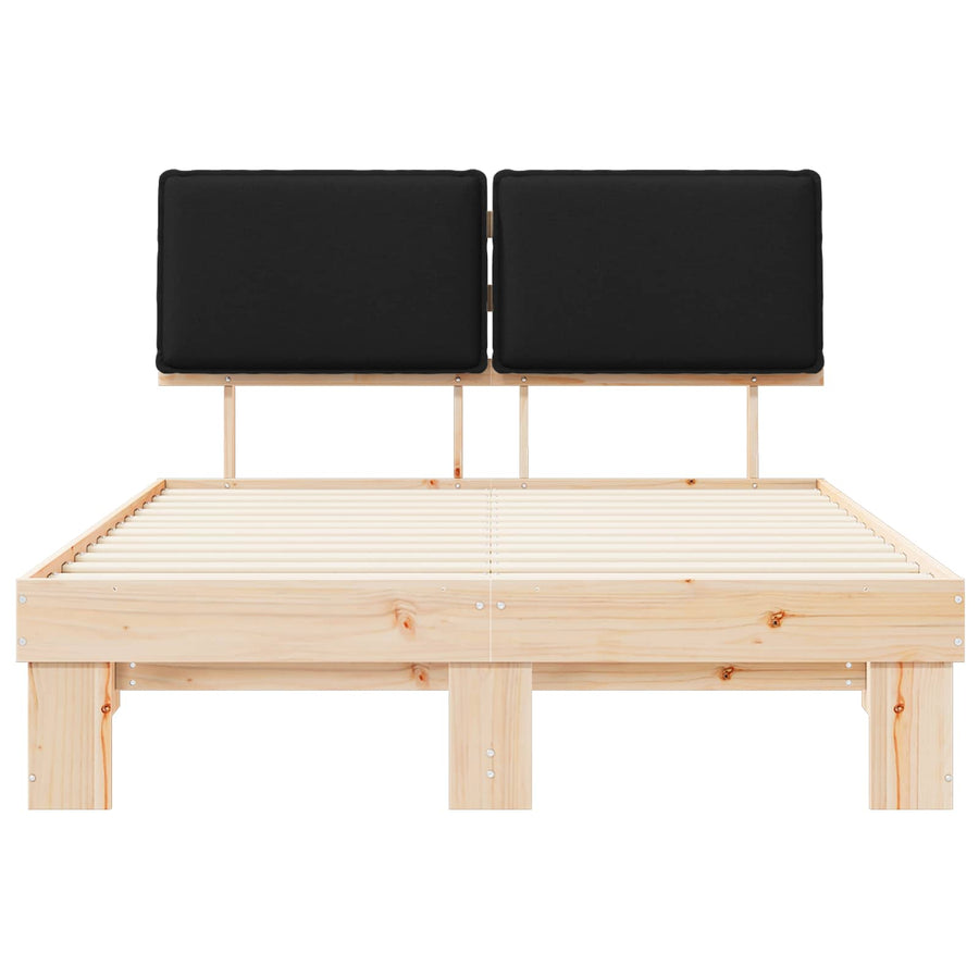 Bedframe met Gevoerd Hoofdgedeelte Zwart 160 x 200 cm