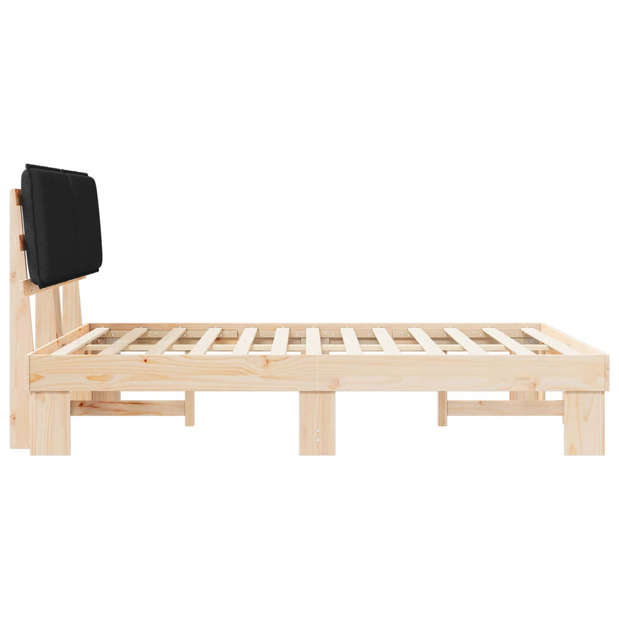 Bedframe met Gevoerd Hoofdgedeelte Zwart 160 x 200 cm