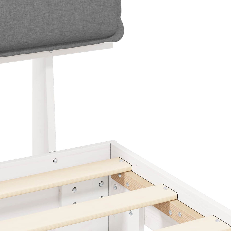 Bedframe met Gevoerd Hoofdgedeelte Lichtgrijs 160 x 200 cm