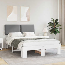 Bedframe met Gevoerd Hoofdgedeelte Lichtgrijs 160 x 200 cm