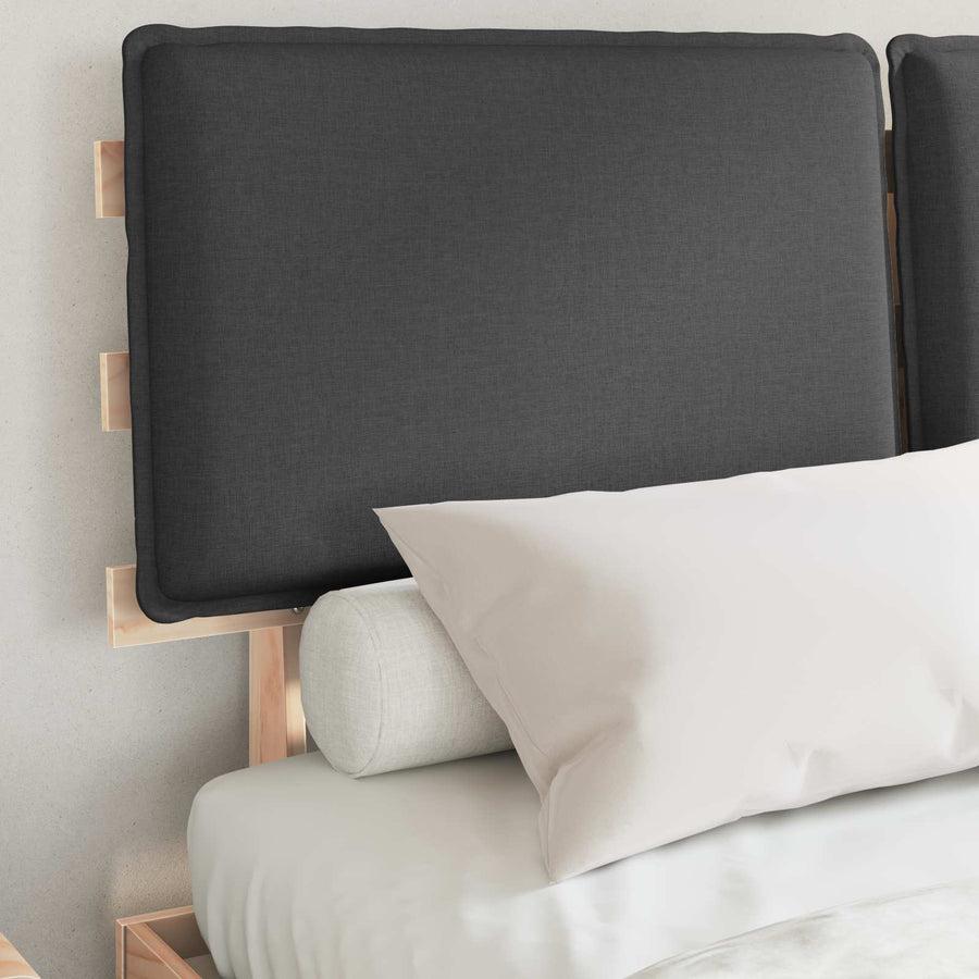Bedframe met Gevoerd Hoofdgedeelte Donkergrijs 150 x 200 cm