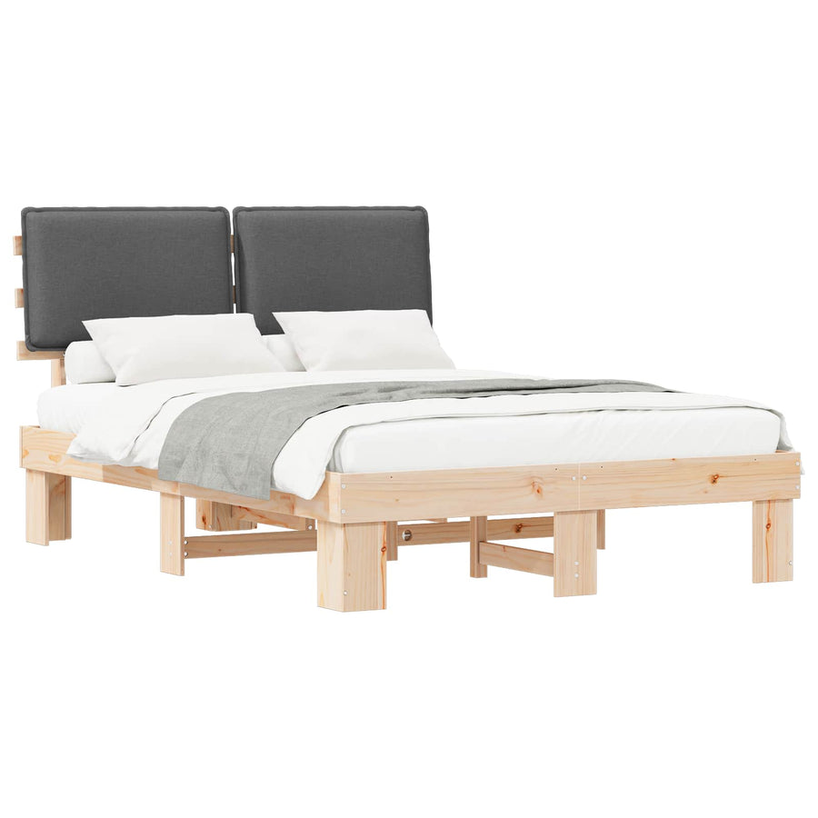 Bedframe met Gevoerd Hoofdgedeelte Donkergrijs 150 x 200 cm